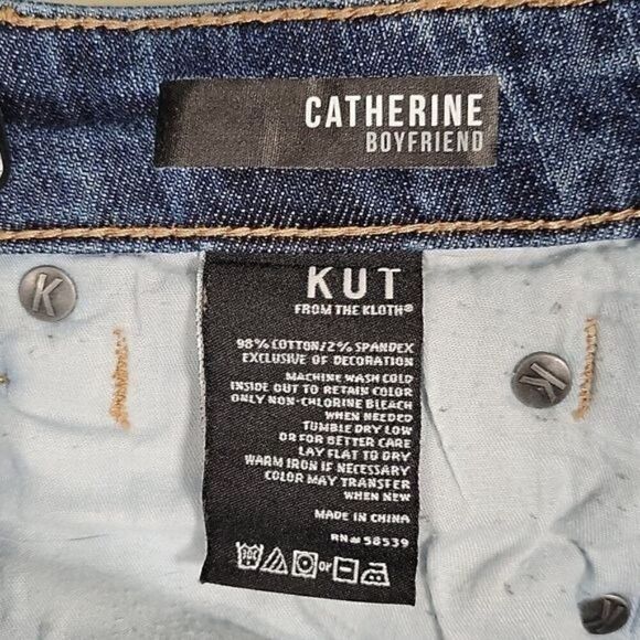 Kut From the Kloth Catherine Boyfriend Jeans Sz 0 - Picture 7 of 9